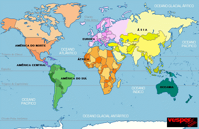 Mapa planisferio continentes y oceanos - Imagui