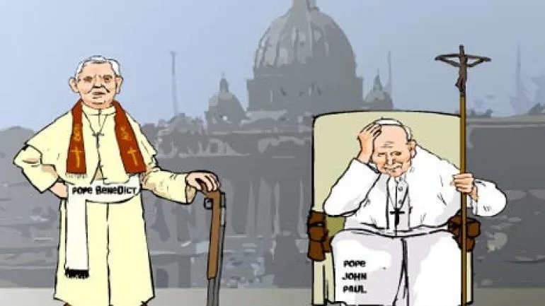 Una ofensiva caricatura agravia a Benedicto XVI - Infobae