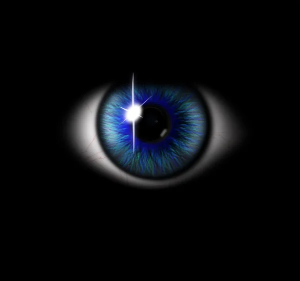 ojo azul 3D sobre fondo negro — Foto stock © chekman1 #61514585