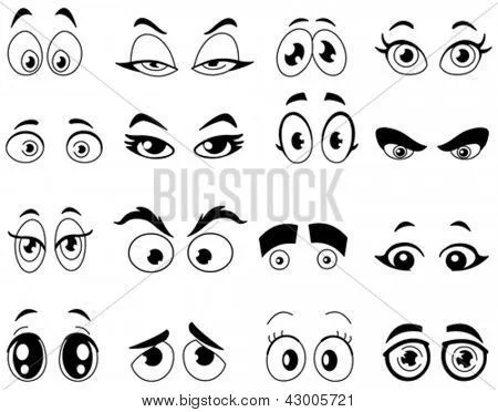 Ojos en dibujos animados - Imagui
