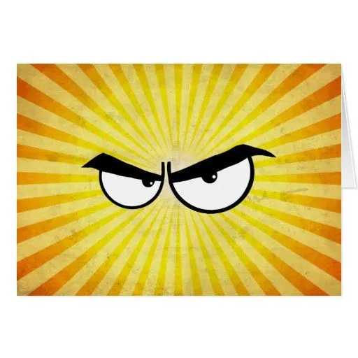 Ojos enojados del dibujo animado felicitaciones | Zazzle Ojos enojados del dibujo animado felicitaciones | Zazzle