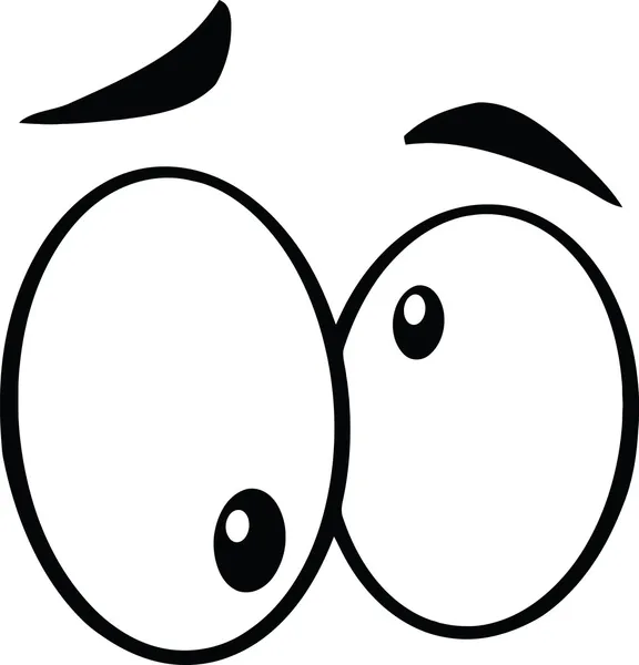 ojos locos blanco y negro de dibujos animados — Foto stock ...