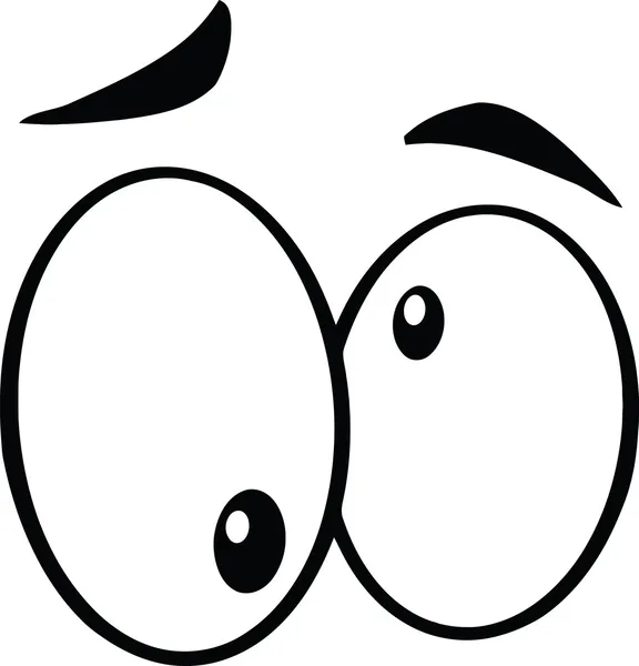 ojos locos blanco y negro de dibujos animados — Foto stock ... ojos locos blanco y negro de dibujos animados — Foto stock ...