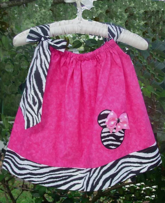 OM2 Pink Zebra Minnie Mouse Birthday Girls Pillowcase Dress by ...