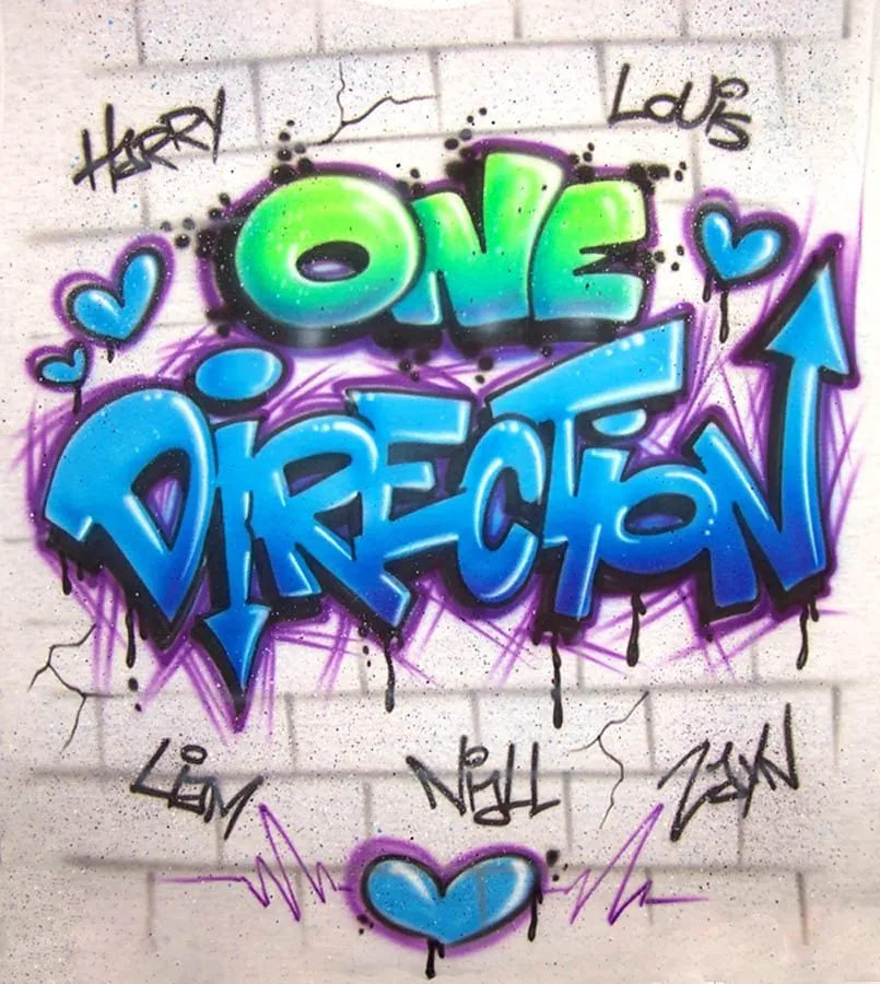 One Direction Airbrushed Graffiti Style Custom by AirbrushApparel ...