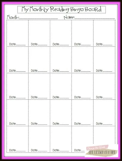 One Lesson at a Time: DIY Monthly Reading Calendars One Lesson at a Time: DIY Monthly Reading Calendars