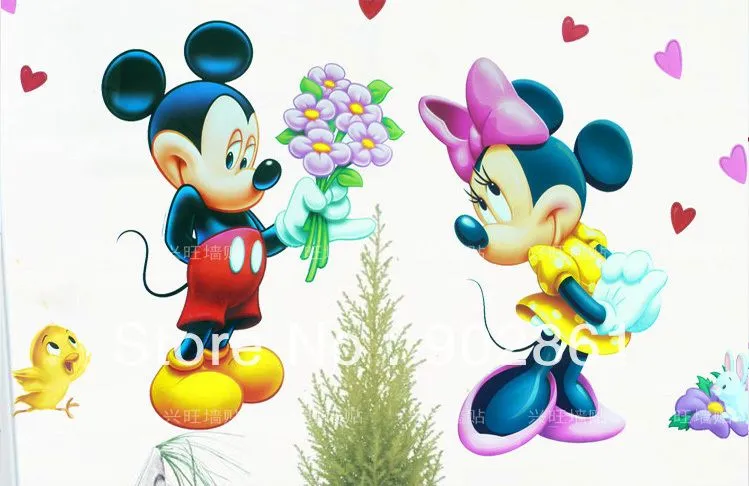 Online Shop Funlife 300x150cm 120x60in Mickey Minnie Mouse Love ...