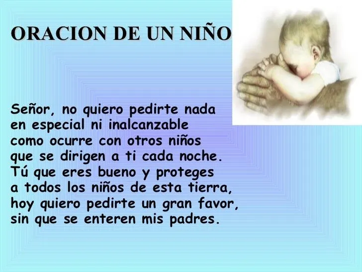 Oracion De Un Nino