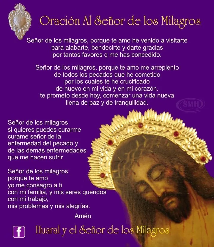 Oración al Señor de los Milagros #Perú #LasNazarenas | Señor de los milagros,  Oraciones para sanar enfermedades, Oraciones al señor