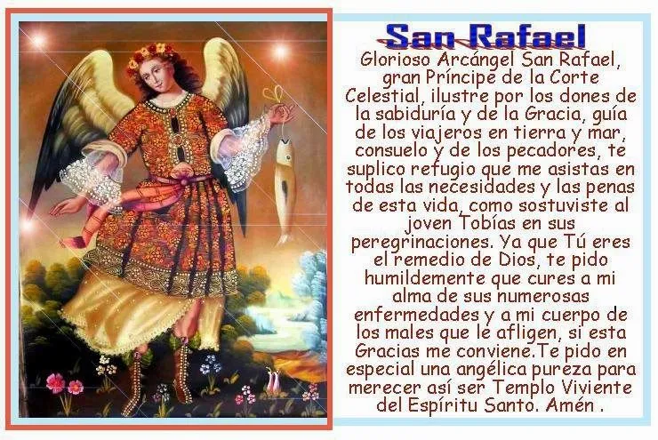 ORACIONES MILAGROSAS: Oración a San RAFAEL ARCANGEL -El Angel de ...