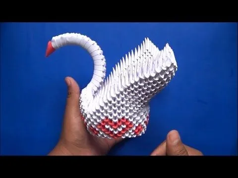 Origami 3D Cisne de corazones - YouTube