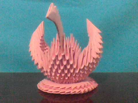 Origami 3D Cisne Rosa - YouTube