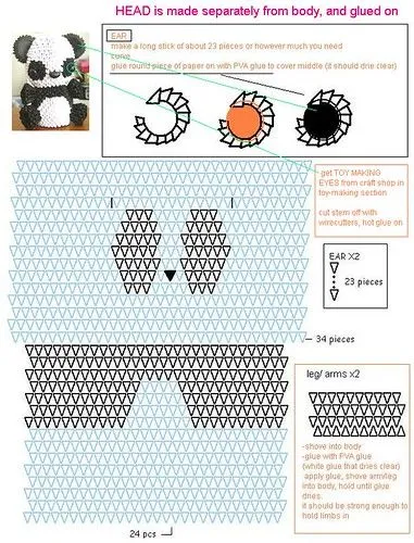 3D origami panda diagram | Flickr - Photo Sharing!