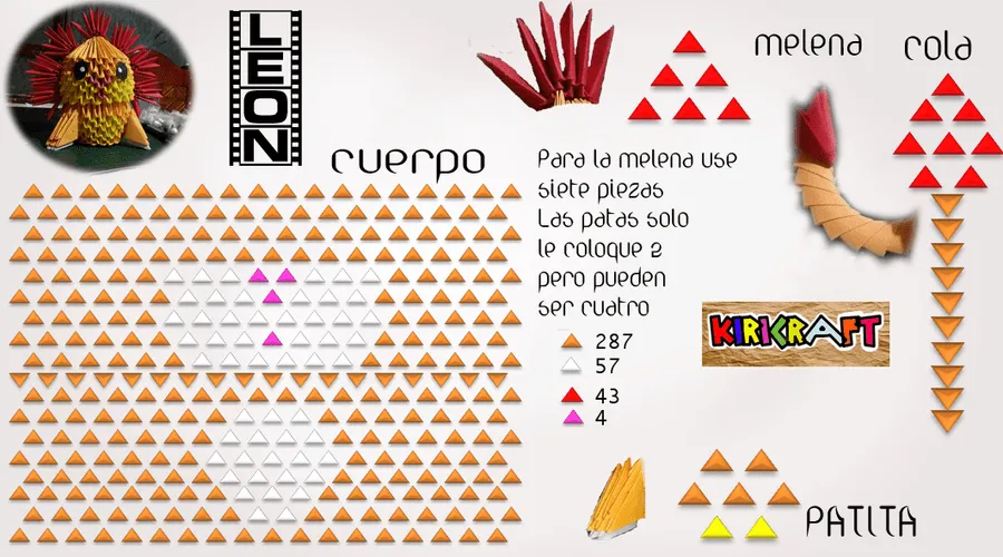 Origami 3D diagrama - Imagui