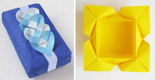 Origami: Caja con pétalos en forma de corazón -Paso a paso
