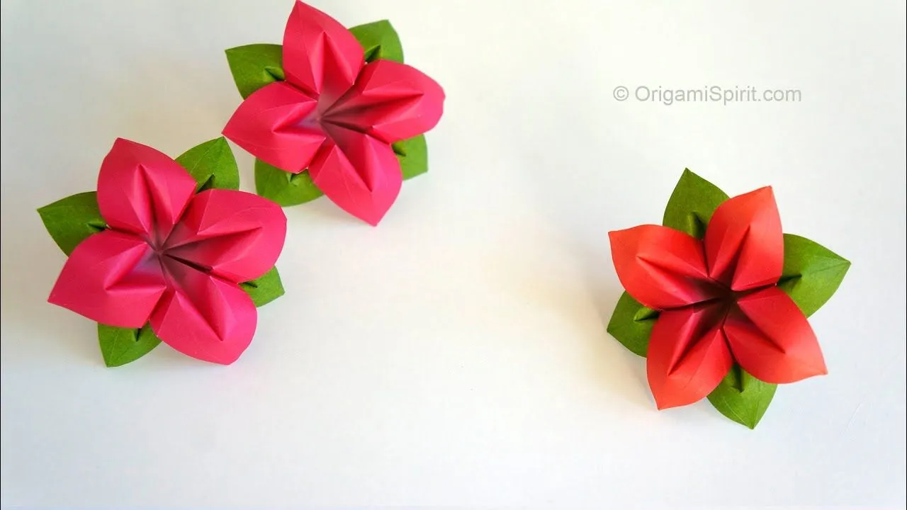 Origami Flower : : Flor de papel 4 Pétalos - YouTube Origami Flower : : Flor de papel 4 Pétalos - YouTube