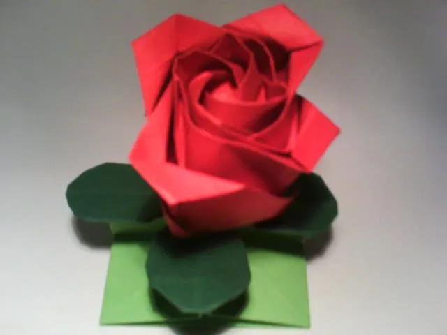 Rosa con origami - Imagui