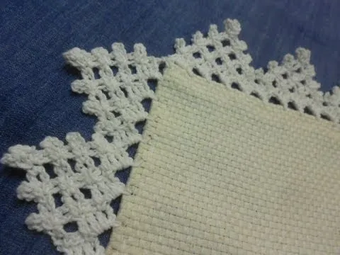 Orilla # 10 Triangulos Crochet facil en una sola vuelta - YouTube