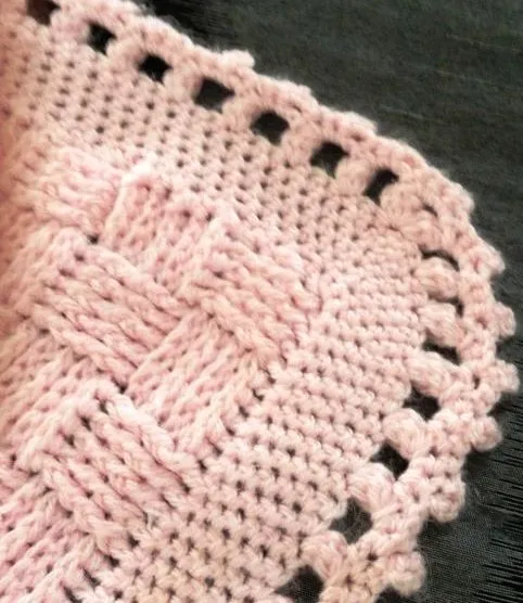 Orilla Frazada rosada en Crochet | crochet orillas | Pinterest