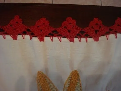 Orilla Tejida Roja # 17 Servilletas | Crochet | Pinterest