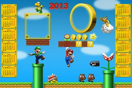 Calendarios Infantiles 2013. New Super Mario Bros.