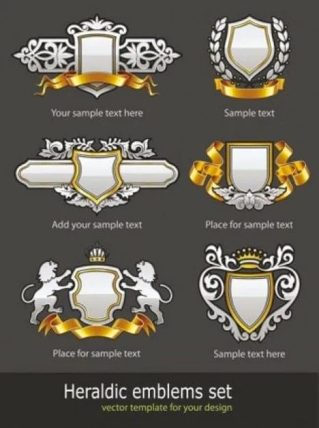 Oro escudos insignias vector | Descargar Vectores gratis