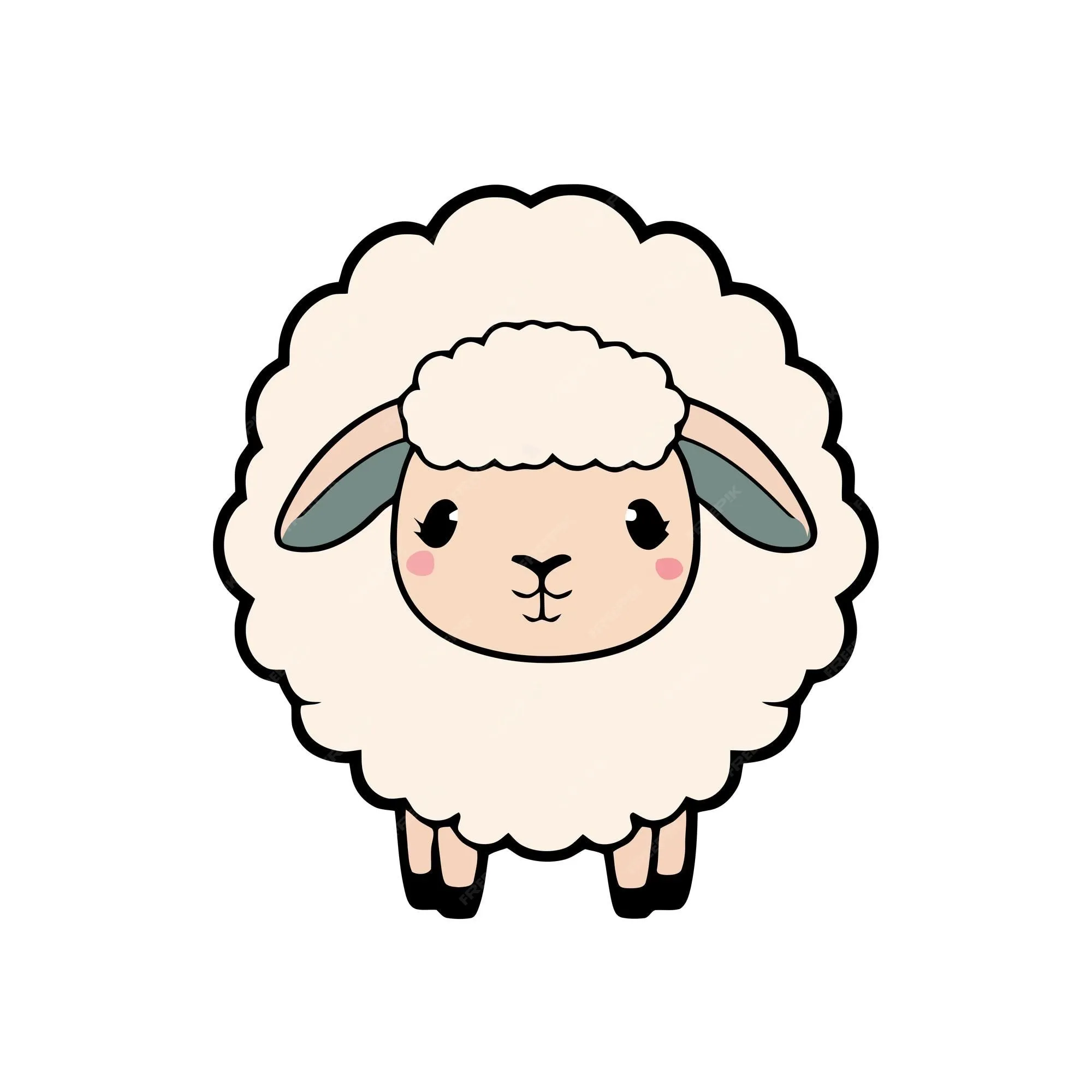 Una oveja de dibujos animados con una cara rosa. | Vector Premium Una oveja de dibujos animados con una cara rosa. | Vector Premium