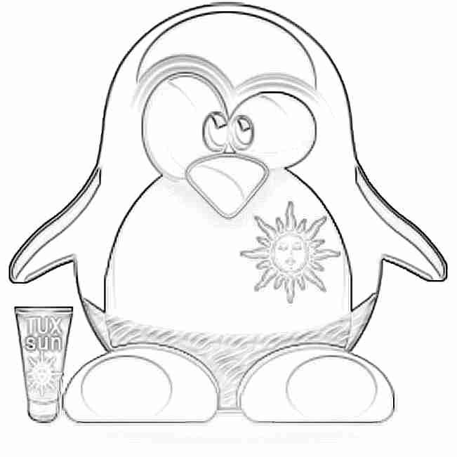 Pingüinos Tux para colorear, dibujos para niños