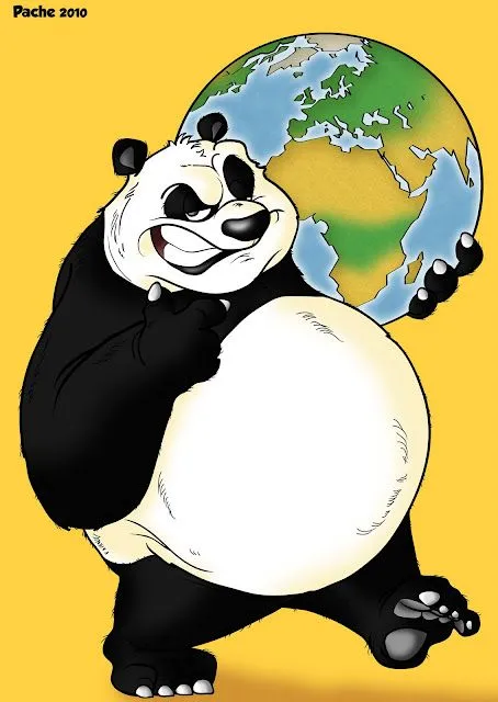 Oso panda en caricatura - Imagui