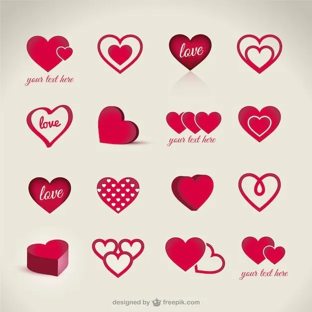 Pack de corazones de San Valentín | Descargar Vectores gratis