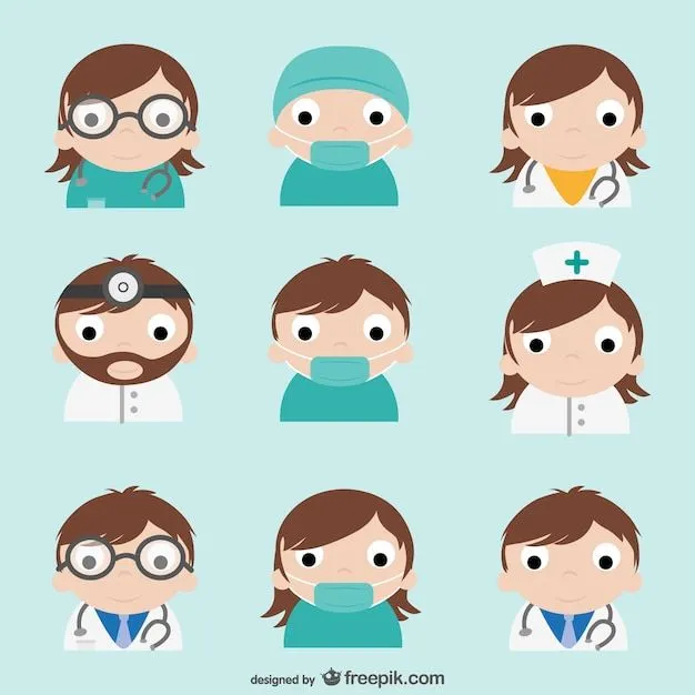 Médicos felices de dibujos animados | Descargar Vectores gratis