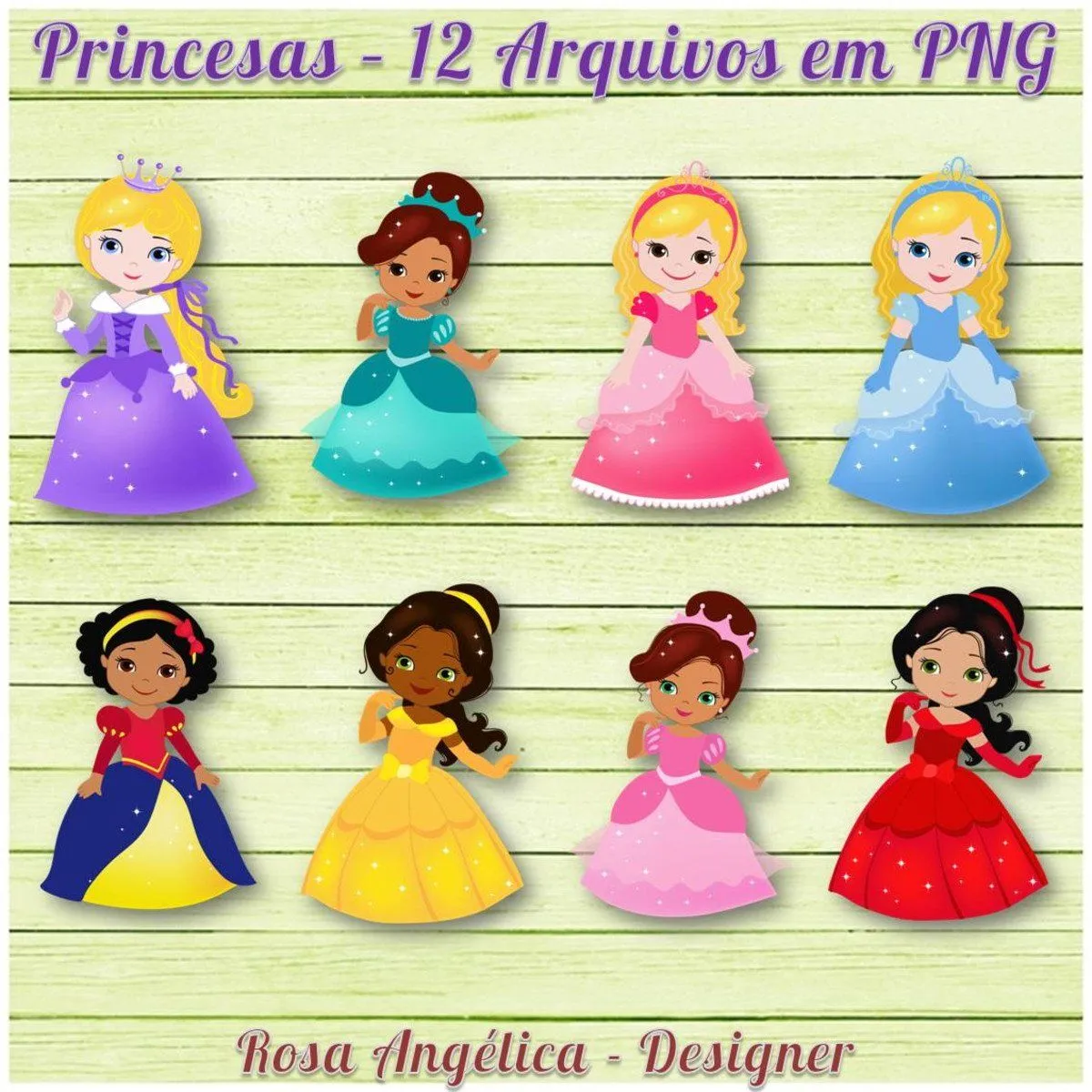 Pack Kit Arquivo Digital em PNG Princesas Disney (05 Kits) | Elo7 Pack Kit Arquivo Digital em PNG Princesas Disney (05 Kits) | Elo7