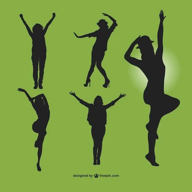 Pack de siluetas de mujeres bailando | Descargar Vectores gratis
