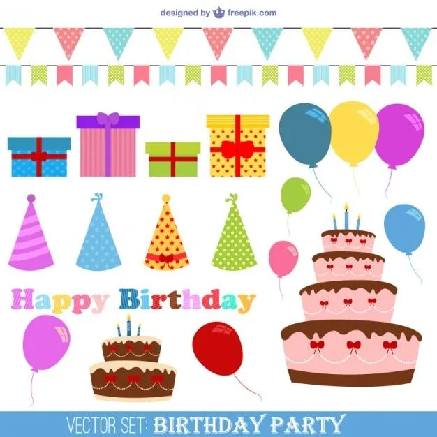 Pack de vectores para fiesta de cumpleaños | Descargar Vectores gratis