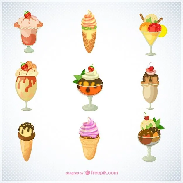 Pack vectores de helados | Descargar Vectores gratis