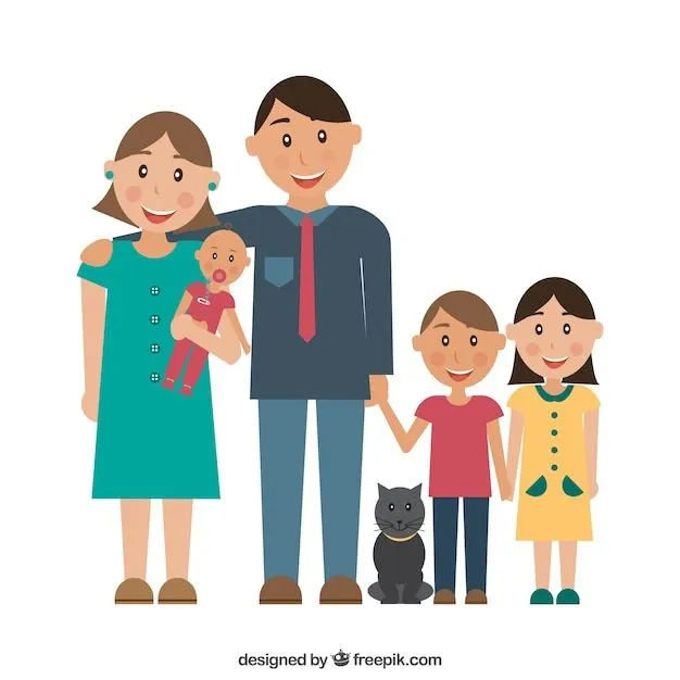 Padre, madre e hijos | Descargar Vectores gratis