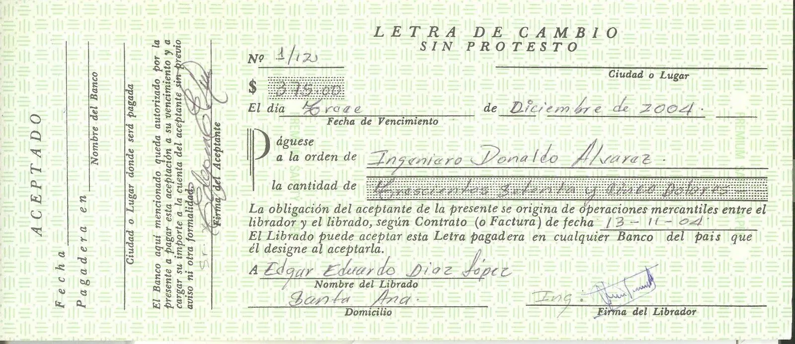 La Página del Abogado: LA LETRA DE CAMBIO Y EL AVAL La Página del Abogado: LA LETRA DE CAMBIO Y EL AVAL