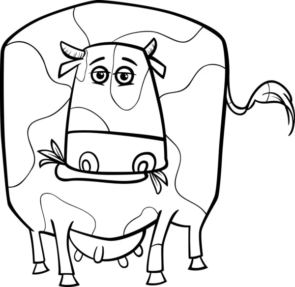Página de colorear animales de granja vaca — Vector stock ...