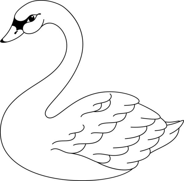Página para colorear de cisne — Vector stock © Malyaka #54060425