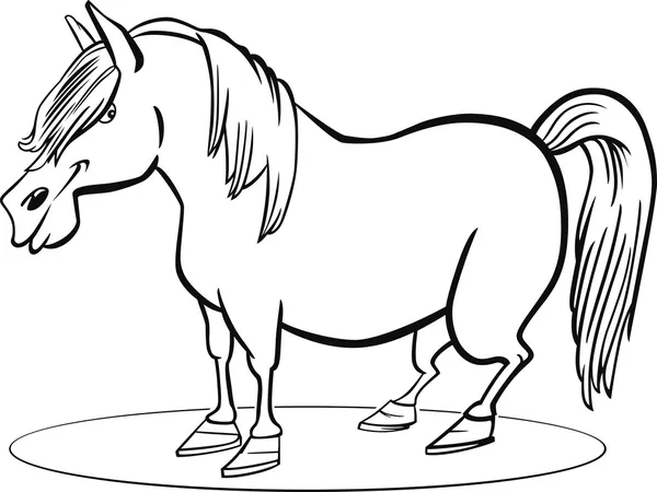 Página para colorear de dibujos animados pony caballo — Vector ...