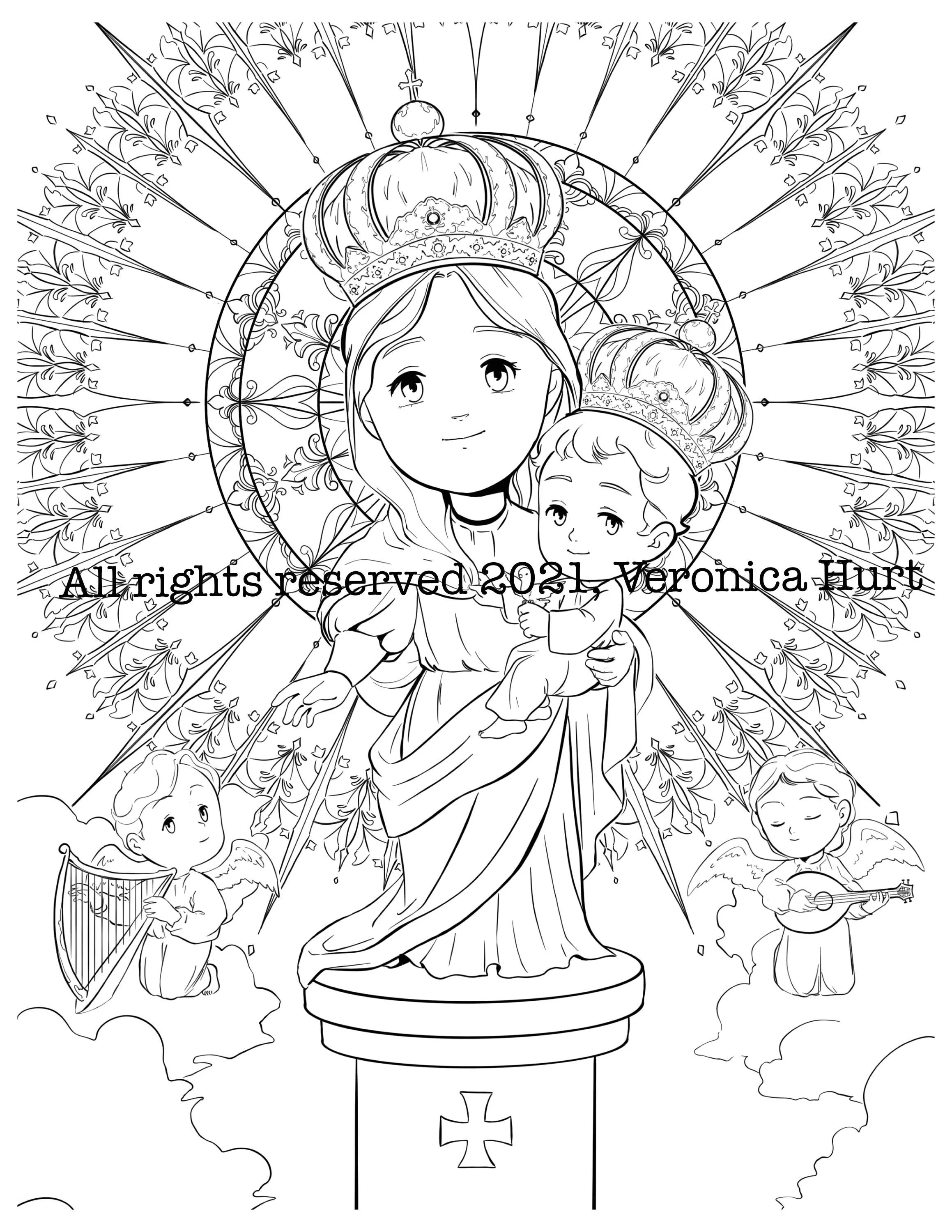 Página para colorear de Nuestra Señora del Pilar Nuestra - Etsy México