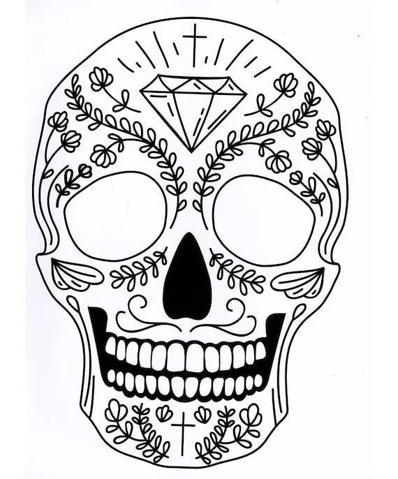 Páginas para colorear de calaveras día de los muertos día de - Etsy México