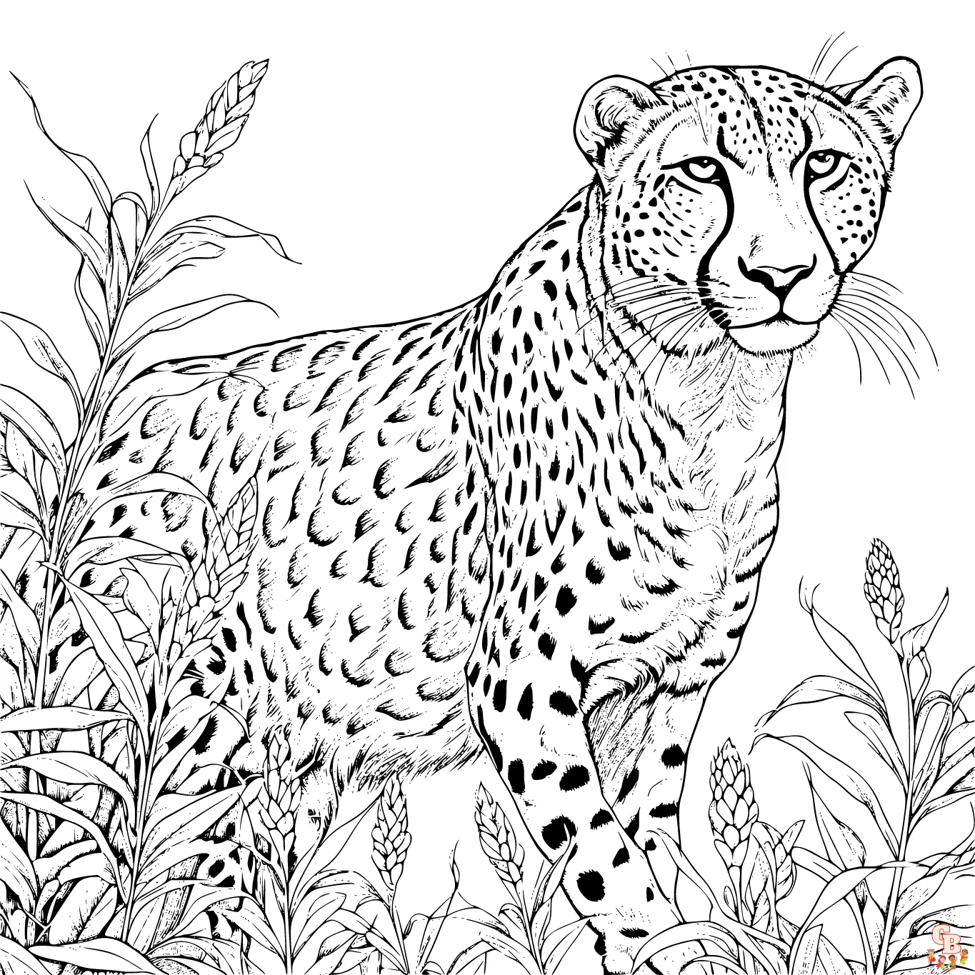 Páginas para colorear de guepardo imprimibles gratis para niños y adultos