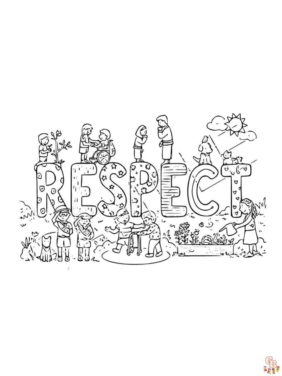 Páginas para colorear de respeto imprimibles gratis para niños y adultos