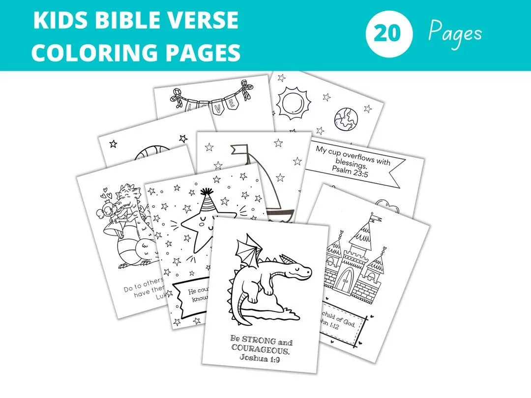 Páginas para colorear de versículos bíblicos para niños Libro - Etsy México