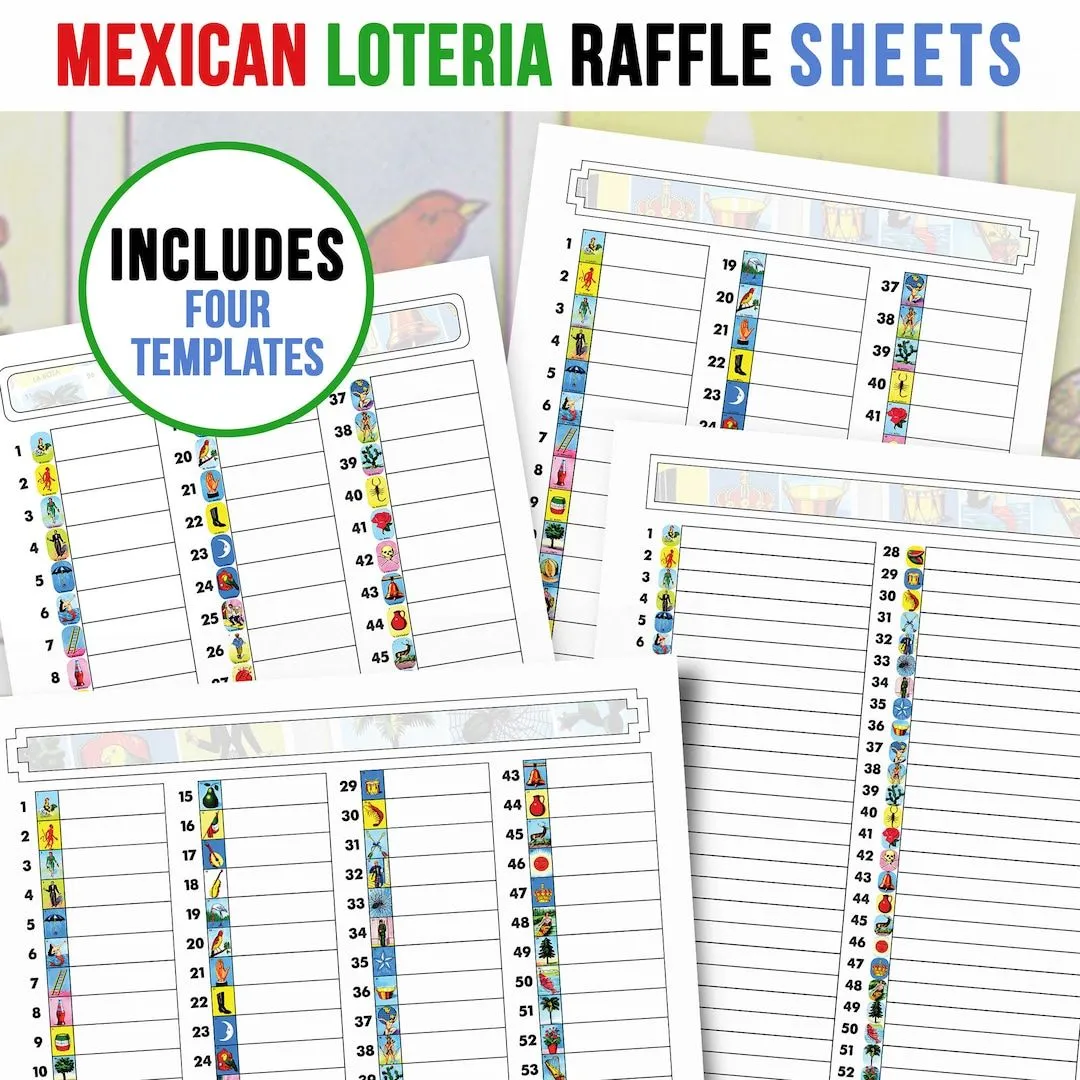 Páginas para Rifa de Loteria Mexican Loteria Raffle Sheet - Etsy México