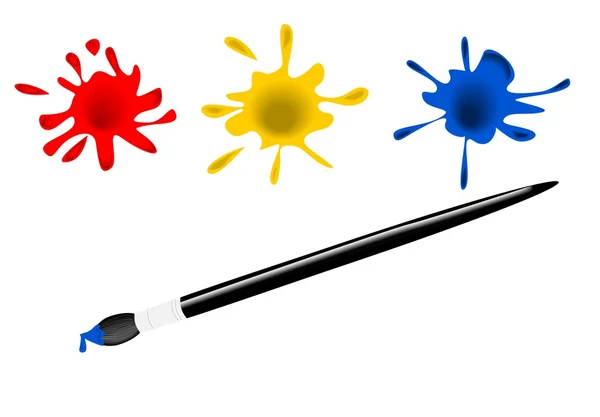 Paint brush with blue paint Vectores de stock libres de derechos ...