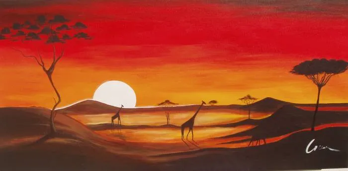 Pinturas de paisajes africanas - Imagui