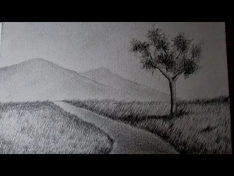 El paisaje más fácil del mundo, cómo dibujar paisajes a lápiz paso ...