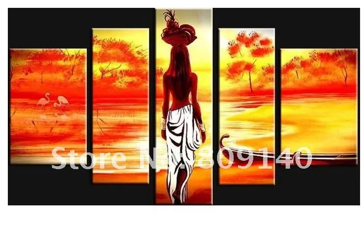 Aliexpress.com: Comprar Paisaje pintura al óleo africana lona de ...